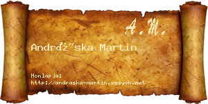 Andráska Martin névjegykártya