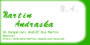 martin andraska business card